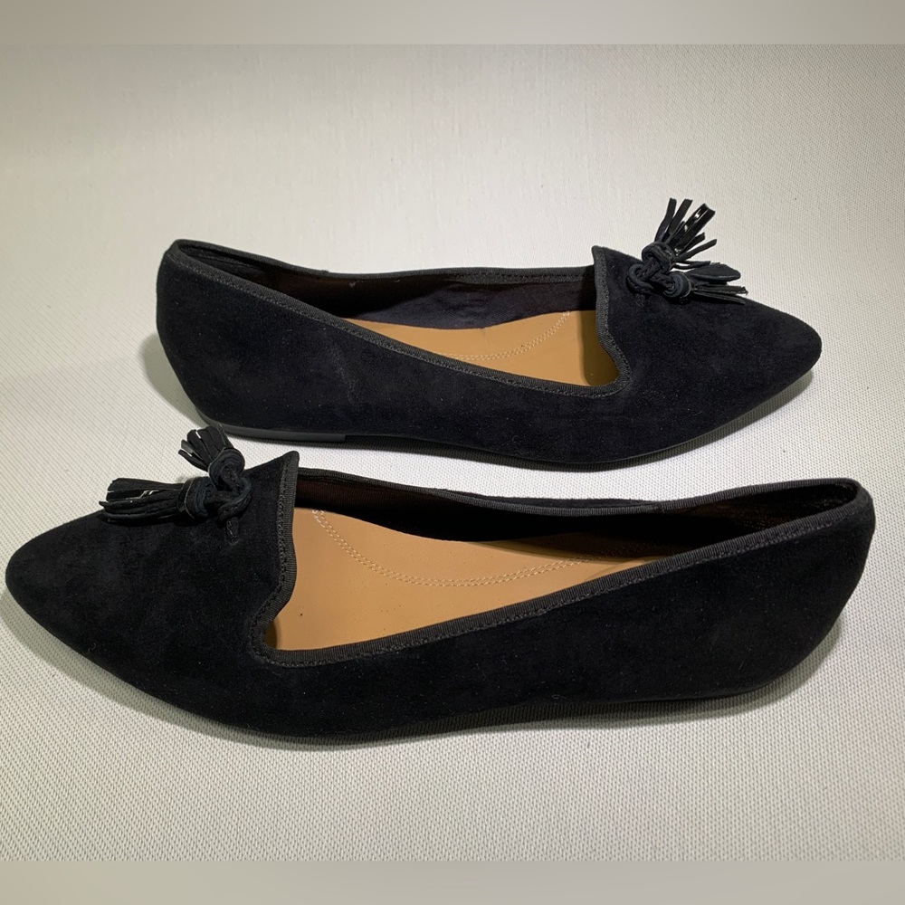 Hush Puppies comfort ballet flats 8.5 slip on shoes loafers suede tassel